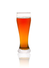 Glass of beer isolated on a white background