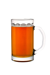 Glass of beer isolated on a white background