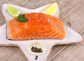 Fresh salmon with spices