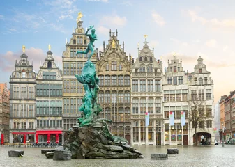 Foto op Aluminium Grote Markt square, Antwerpen © neirfy