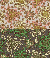 Set of two colorful seamless patterns. EPS-8.