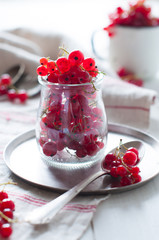 red currants in a glass jar