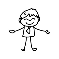 hand drawing cartoon character happy life