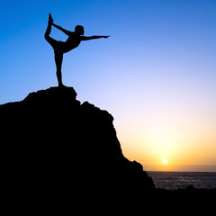 Woman exercise yoga silhouette