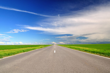 Road in field