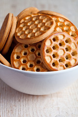 honey cookies in a bowl