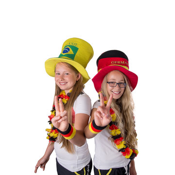 Zwei Deutsche Fu&szlig;ball Fans in Brazilien