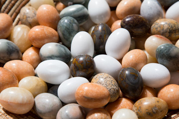 Basket of stone eggs
