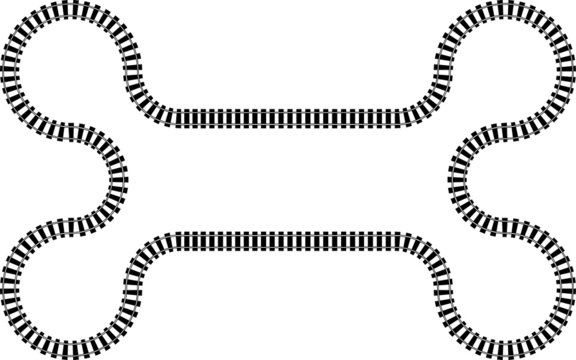 Railroad railway in a continuous wavy abstract pattern