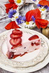 Piece of strawberry cake