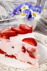 Piece of strawberry cake
