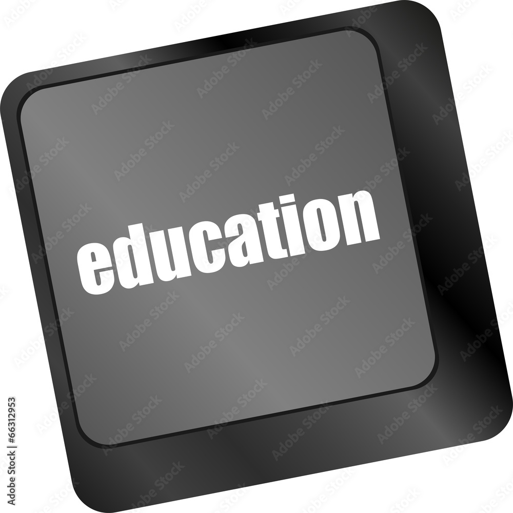 Poster computer keyboard with key education, internet learn concept