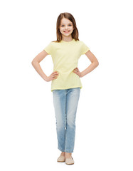 smiling little girl in casual clothes