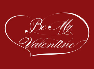 Red Greeting Card “Be My Valentine”, vector