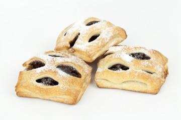 puff pastry with chocolate and raspberry