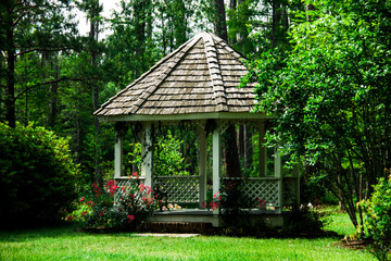 Gazebo in a Garden Setting