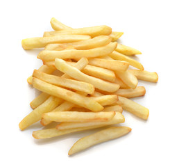 French fries isolated on white background