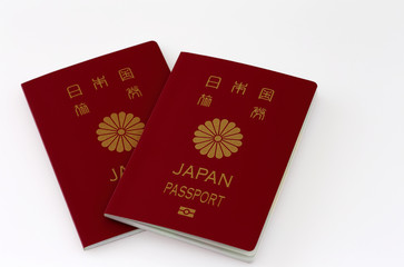 日本のパスポート　白バック