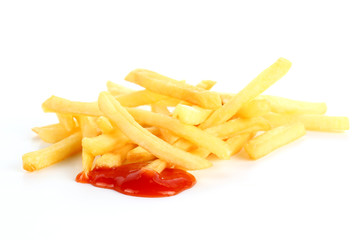 French fries and ketchup