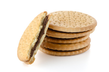 Sandwich biscuits with chocolate filling