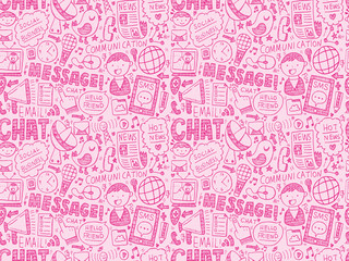seamless doodle communication pattern