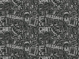 seamless doodle communication pattern