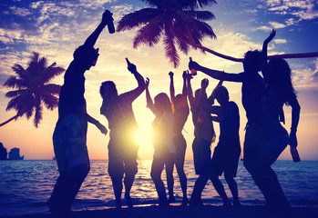 People Enjoying Party by the Beach