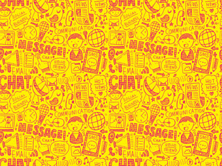 seamless doodle communication pattern