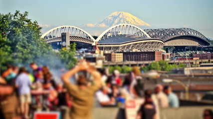 Anonymous Large Crowd Time Lapse Park