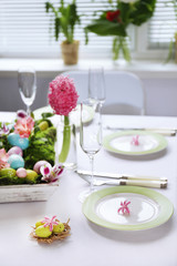Beautiful holiday Easter table setting