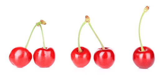 Sweet cherries isolated on white