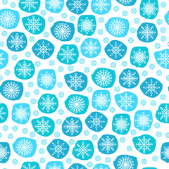 Seamless pattern of snowflakes