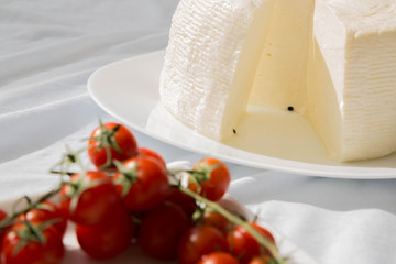 Fresh sicilian cheese with black pepper