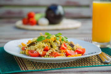 Italian pasta with vegetables