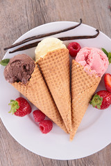 ice cream scoop in cones
