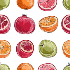 Set of fruits, sketch for your design