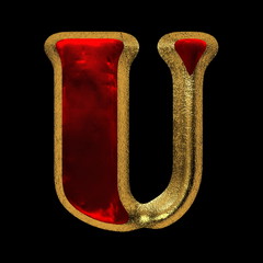 red velvet letter with gold on black background © videodoctor
