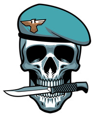 military skull bite the dagger