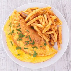omelet and french fries