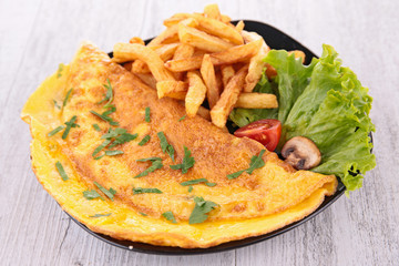 omelet and french fries