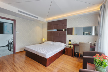 luxury bedroom in hotel