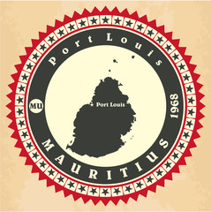 Vintage label-sticker cards of Mauritius
