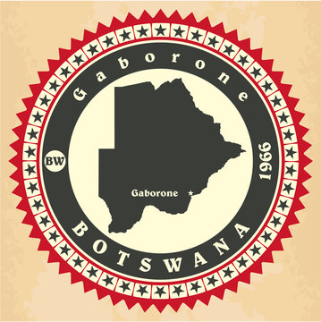 Vintage label-sticker cards of Botswana