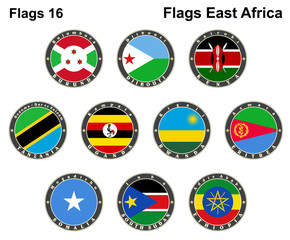 World flags. East Africa.