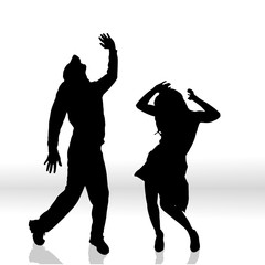 Vector silhouette of couple.