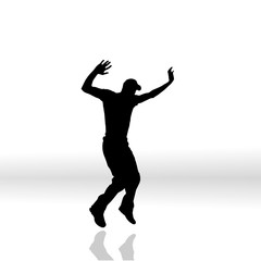 Vector silhouette of man.