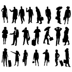 Vector silhouettes of business people.