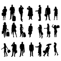 Vector silhouettes of business people.