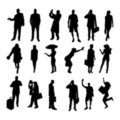Vector silhouettes of business people.