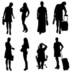 Vector silhouette of women.